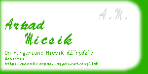 arpad micsik business card